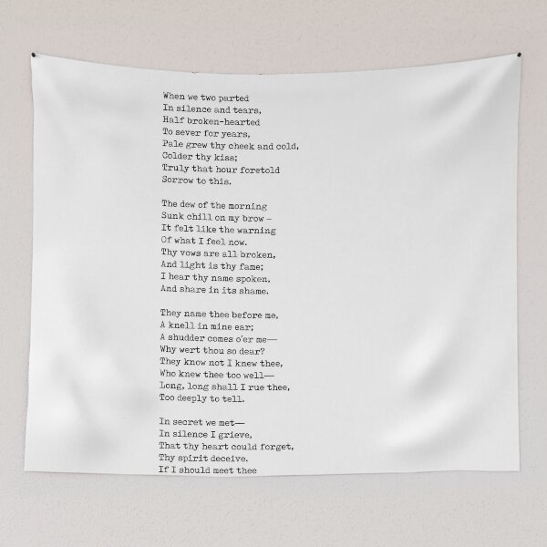 Item preview, When We Two Parted - Poem by George Gordon Byron - Literary Print - Typewriter 1 designed and sold by Studio Grafiikka.