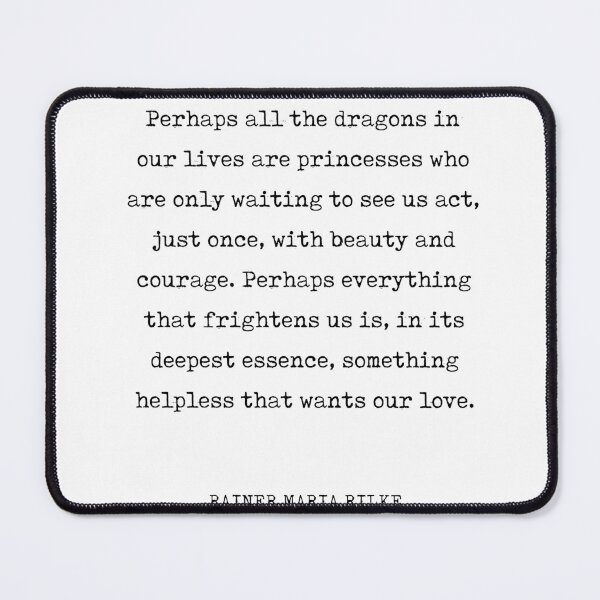 Item preview, Beauty, Courage and Love - Rainer Maria Rilke Quote - Typewriter Print 1 designed and sold by Studio Grafiikka.