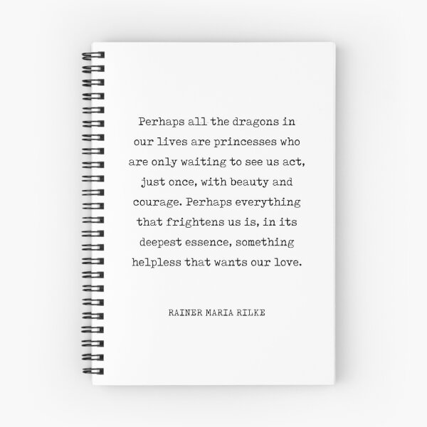 Item preview, Beauty, Courage and Love - Rainer Maria Rilke Quote - Typewriter Print 1 designed and sold by Studio Grafiikka.