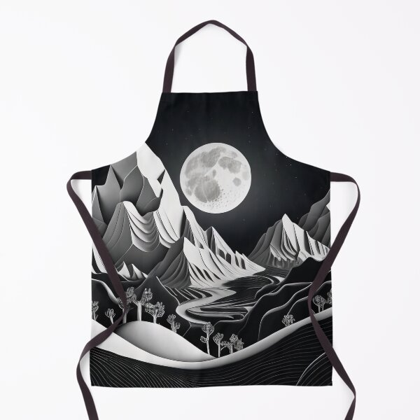Item preview, Calm Mountain and moon view in black & White designed and sold by Tim Münnig.