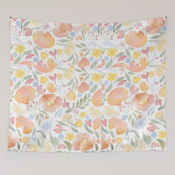 Item preview, colorful floreal tulip waterncolor pattern designed and sold by SplashPrint.
