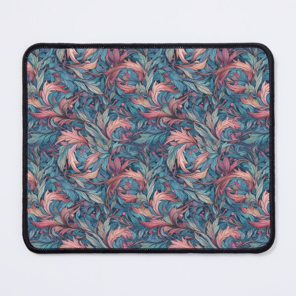 Item preview, Art Nouveau Leaves Pattern - soft blue and pink designed and sold by DreamyDigitalCo.