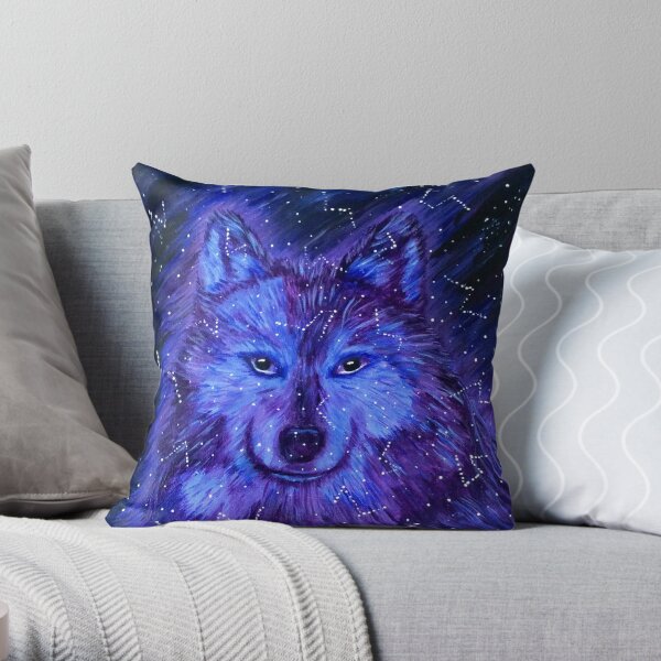 Wolf Star Throw Pillow