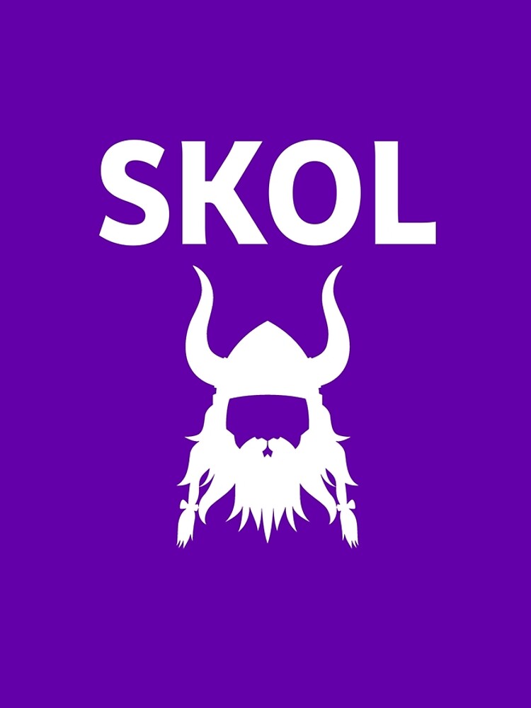 SKOL VIKINGS WITH VIKING HEAD AND HORN (PURPLE)