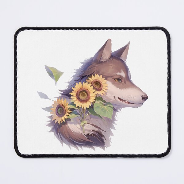 Artikelvorschau, Bunter Wolf mit Blumen entworfen und verkauft von Lychee Design.