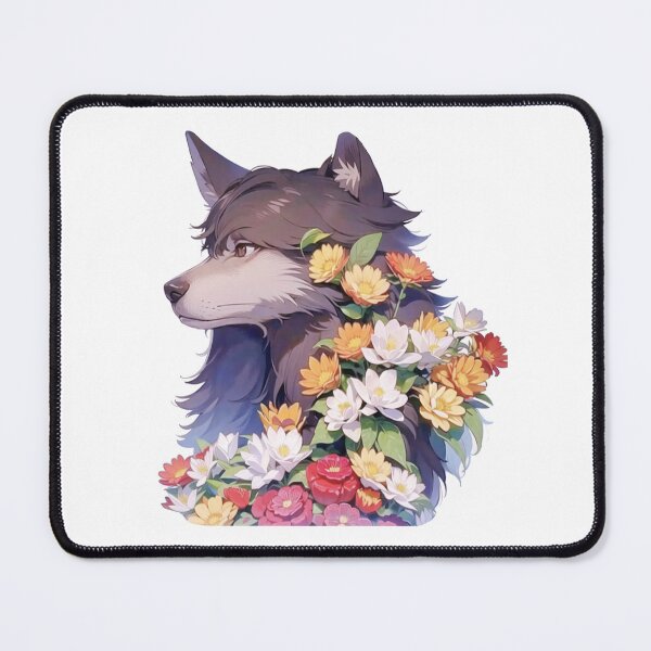 Artikelvorschau, Bunter Wolf mit Blumen entworfen und verkauft von Lychee Design.