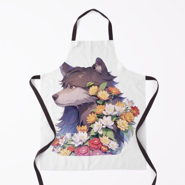 Item preview, Colorful wolf with flowers designed and sold by Lychee Design.