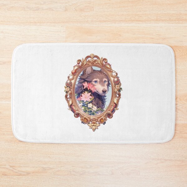 Item preview, Colorful wolf with flowers designed and sold by Lychee Design.