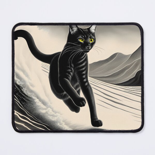 Item preview, Black & White Surfing Cat designed and sold by AgataKaja.