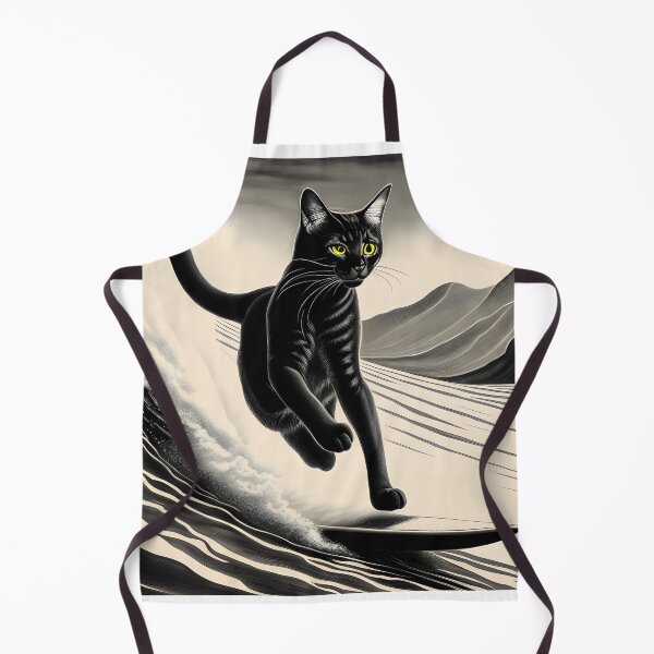 Item preview, Black & White Surfing Cat designed and sold by AgataKaja.