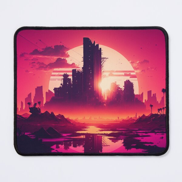 Item preview, Retrowave Aesthethic Synthwave Sun City designed and sold by Nightarcade.