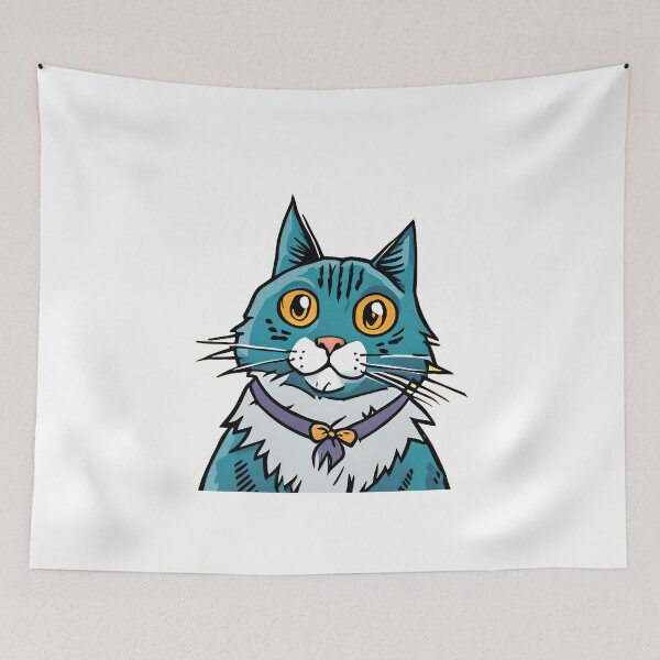 Aperçu de l'œuvre Cute cartoon cat with bow tie. Vector illustration isolated on white background. créée et vendue par LooperSDart.