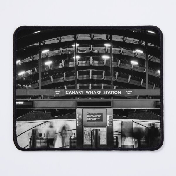 Item preview, Canary Wharf Tube Station Black and White designed and sold by Hike-and-Click.
