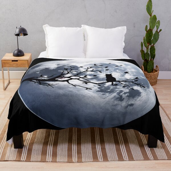 Item preview, A kitten enjoying the beauty of the moon designed and sold by Cahlie Li.