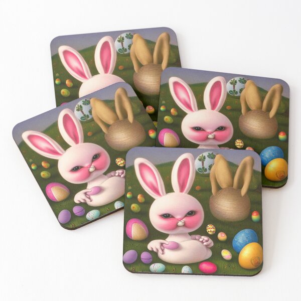 Item preview, Cute Pink Easter Bunny With Lots Of Eggs designed and sold by DukeGroovy.