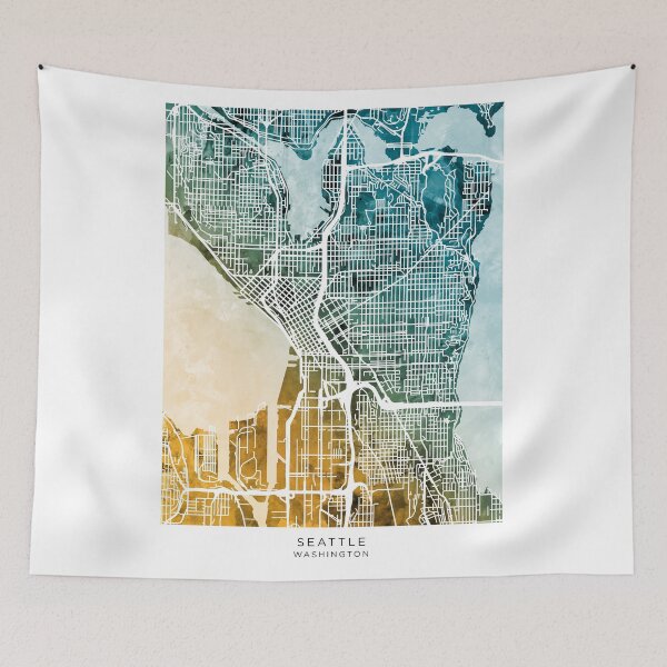 Item preview, Seattle Washington Street Map designed and sold by ArtPrints.