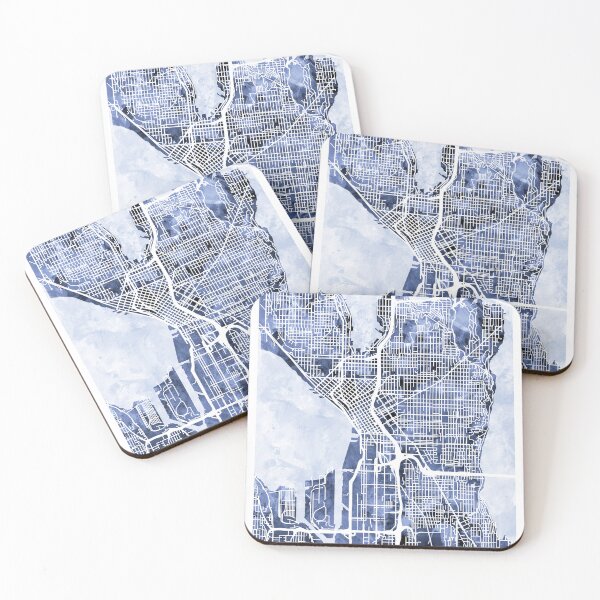 Item preview, Seattle Washington Street Map designed and sold by ArtPrints.