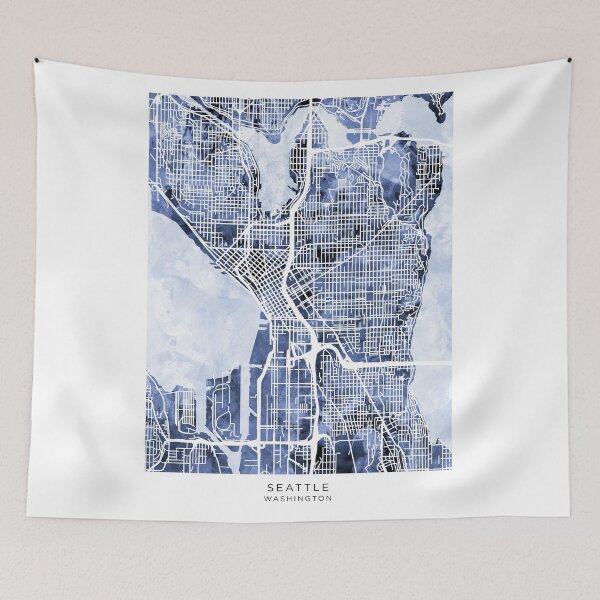 Item preview, Seattle Washington Street Map designed and sold by ArtPrints.