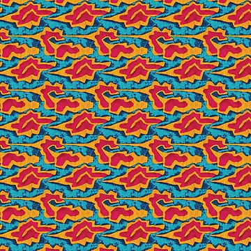 Artwork thumbnail, Bright Retro Abstract Shapes Pattern by hellcom
