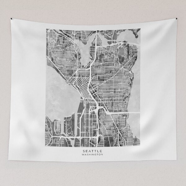 Item preview, Seattle Washington Street Map designed and sold by ArtPrints.