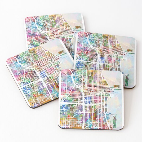 Item preview, Chicago City Street Map designed and sold by ArtPrints.