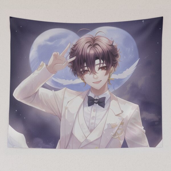 Item preview, Astro Moonbin k pop idol in heaven with angel wings designed and sold by Kawaiishizz.