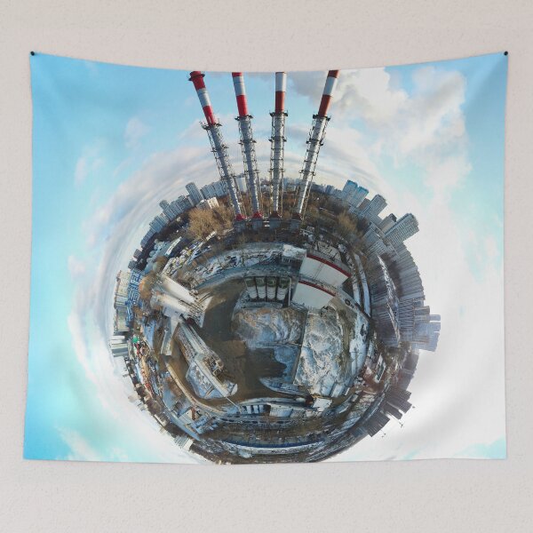 Item preview, Little planet panoramic aerial view of industrial unhealthy zone near Moscow, Russia designed and sold by Alexander Sorokopud.