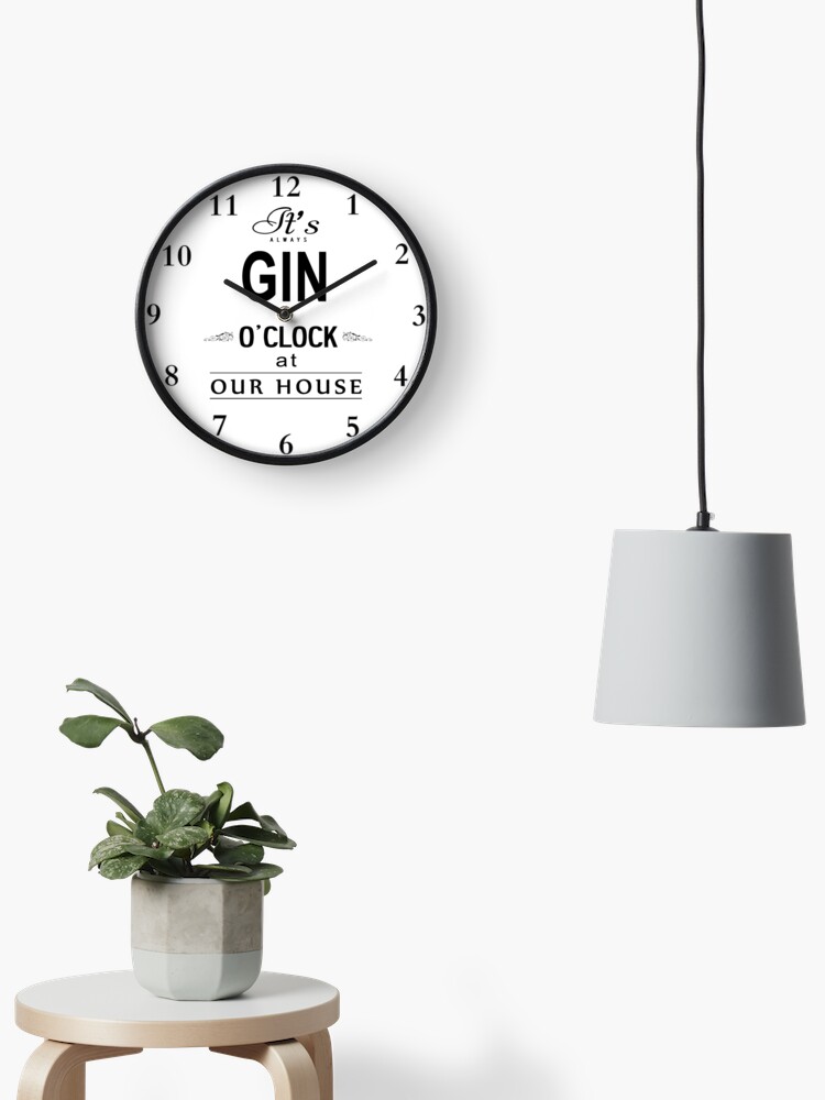 Thumbnail 2 of 4, Clock, Gin O'clock Clock designed and sold by webtrekker.