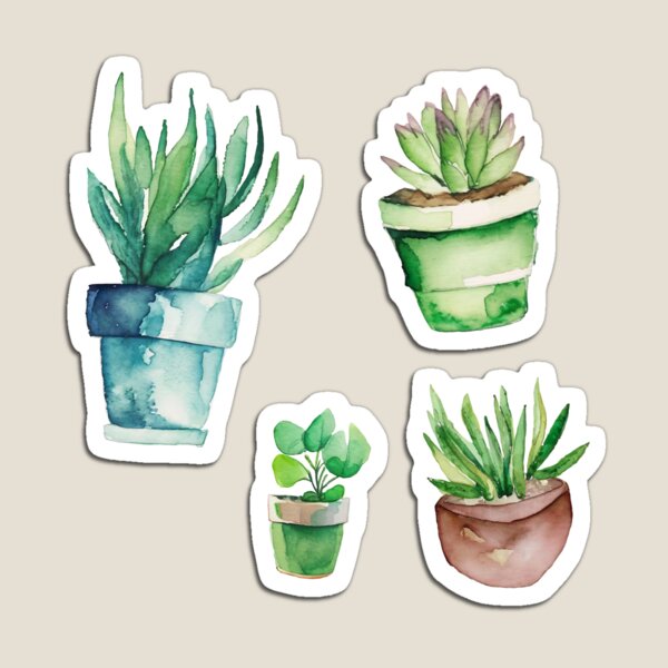 Item preview, Lindo juego de plantas en macetas de acuarela 2 designed and sold by TheThreePixels.
