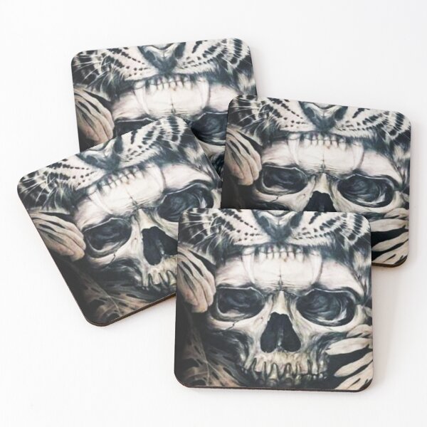 Item preview, Tiger with Skull; Tattoo Style; designed and sold by StickerApe.