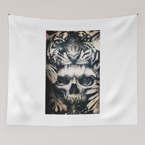 Item preview, Tiger with Skull; Tattoo Style; designed and sold by StickerApe.