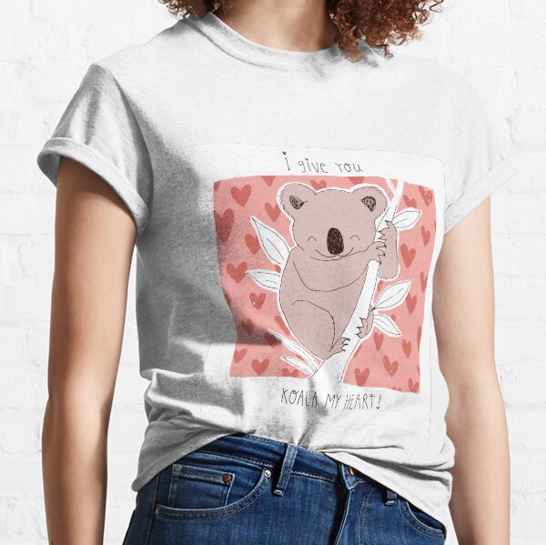 je te donne koala mon coeur Saint Valentin calembour T-shirt classique