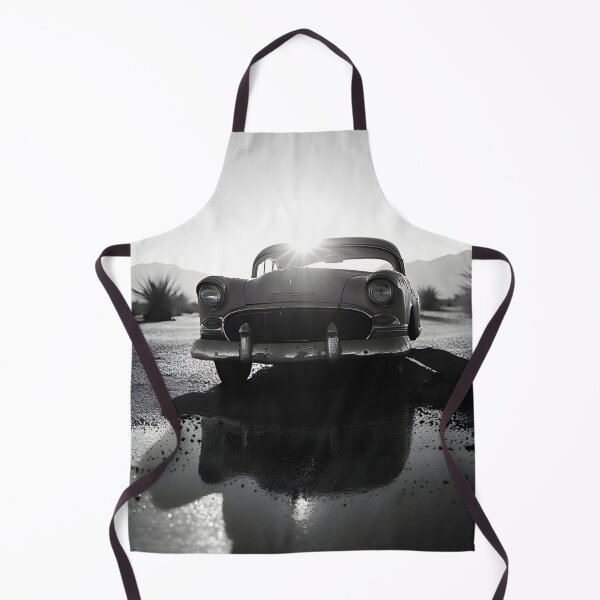 Item preview, Automobile Desert Monochrome Art Print Vintage Car Mechanical Bodywork Black and White Retro Design designed and sold by Univers Noir et Blanc.