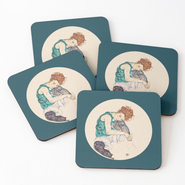 Item preview, HD Seated Woman With Legs Drawn Up , by Egon Schiele - HIGH DEFINITION   designed and sold by NutterKaydance.