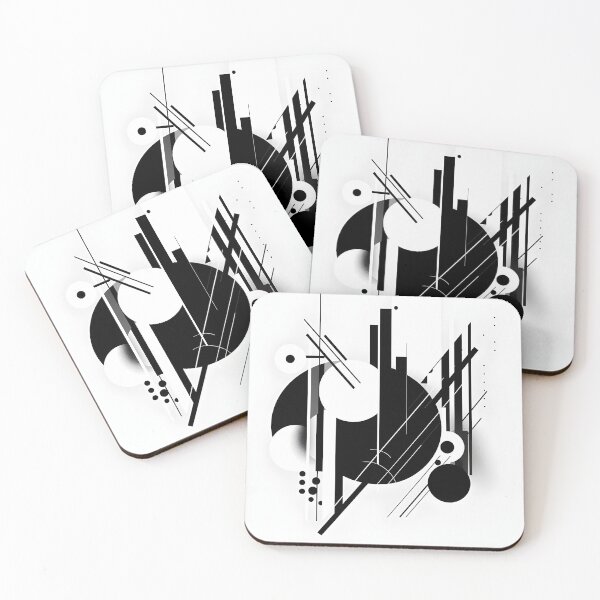 Item preview, Black and White Abstract Art Minimalist Geometric Shapes Monochrome Circles Trendy Decoration - BW designed and sold by Univers Noir et Blanc.