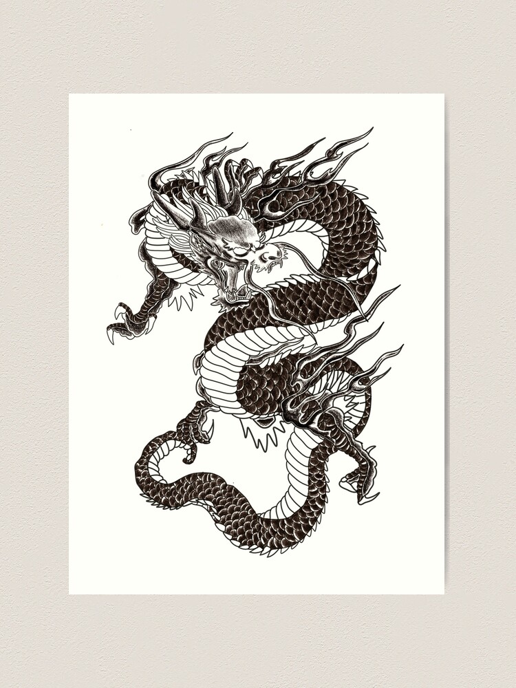 Japanese dragon drawing
