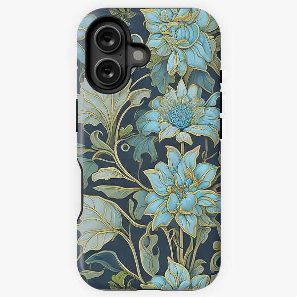 Item preview, Modern William Morris Teal Flowers   designed and sold by Tamas Das.