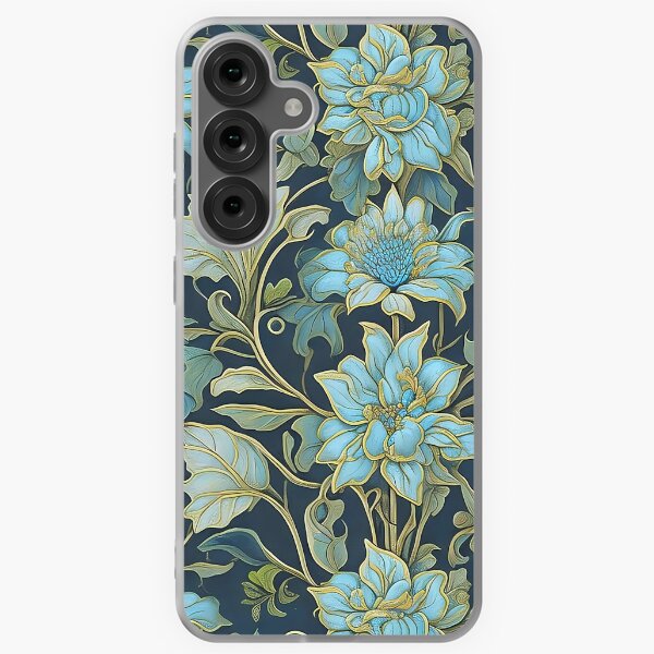 Item preview, Modern William Morris Teal Flowers   designed and sold by Tamas Das.