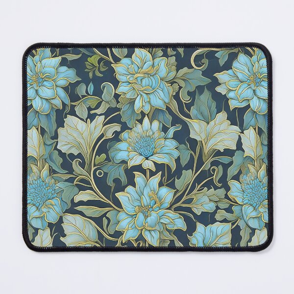Item preview, Modern William Morris Teal Flowers designed and sold by Tamas Das.