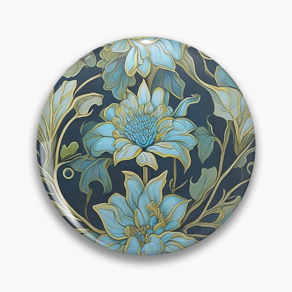 Item preview, Modern William Morris Teal Flowers   designed and sold by Tamas Das.