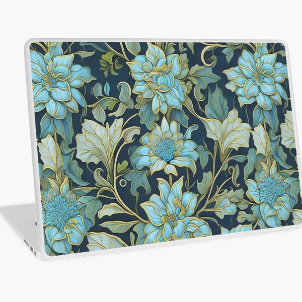 Aperçu de l'œuvre Fleurs sarcelle modernes de William Morris créée et vendue par Tamas Das.