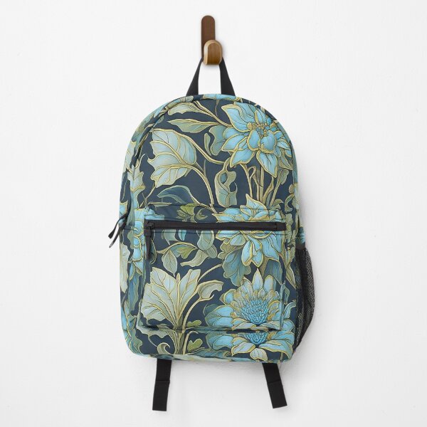 Item preview, Modern William Morris Teal Flowers designed and sold by Tamas Das.