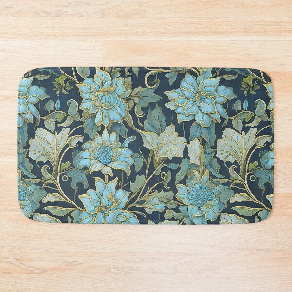 Item preview, Modern William Morris Teal Flowers   designed and sold by Tamas Das.