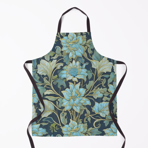 Item preview, Modern William Morris Teal Flowers designed and sold by Tamas Das.