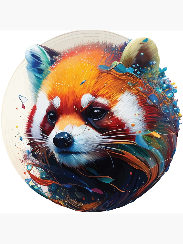 A Realistic Red Panda Face - Spirit Animals in Vibrant Color