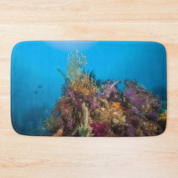 Item preview, Colony of coral against the background of blue water designed and sold by tank200bar.