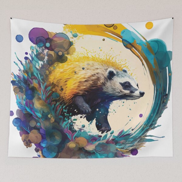 Item preview, A Honey Badger Running Through A Field - Animals in Vibrant Color designed and sold by GVRDesign.