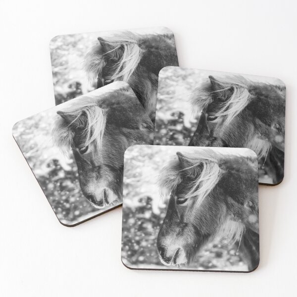 Item preview, Chestnut Horse in The Snow - Black & White designed and sold by Nicklas81.