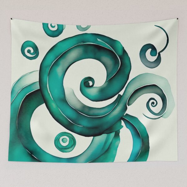 Item preview, Ocean Watercolor Spiral 002 designed and sold by ElectraW.
