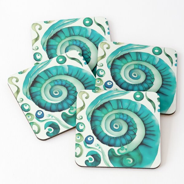 Item preview, Ocean Watercolor Spiral 003 designed and sold by ElectraW.